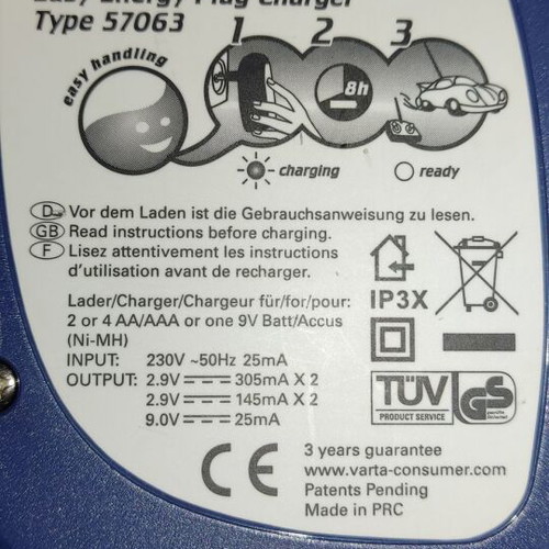 VARTA Battery Charger used