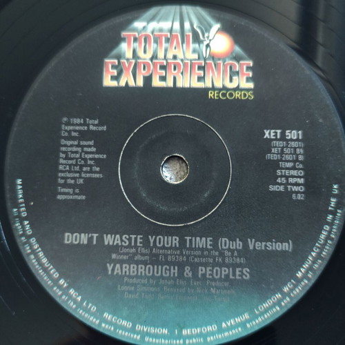 Yarbrough & Peoples Don't Waste Your Time 12'' Vinyl Maxi Single used