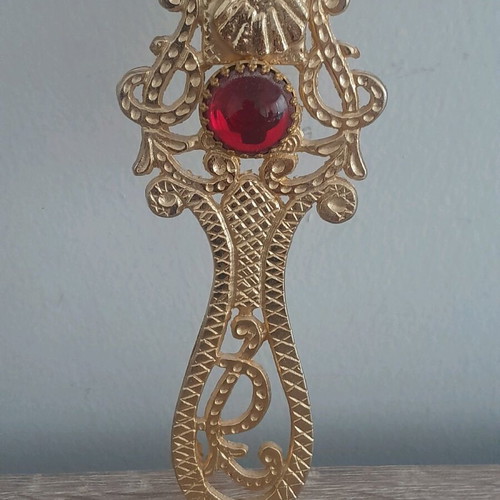 Blessing cross new 24cm with red stones