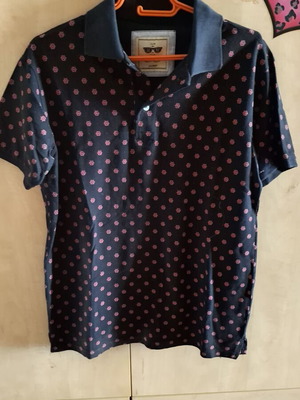 Zen πόλο T-shirt σαν καινούργιο, μαύρο με κόκκινες άγκυρες, μέγεθος L