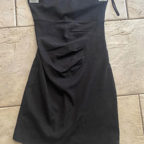 Black strapless dress used, size S, with ruching