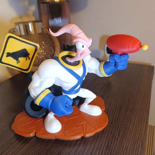 Earthworm Jim figure new, retro gaming display