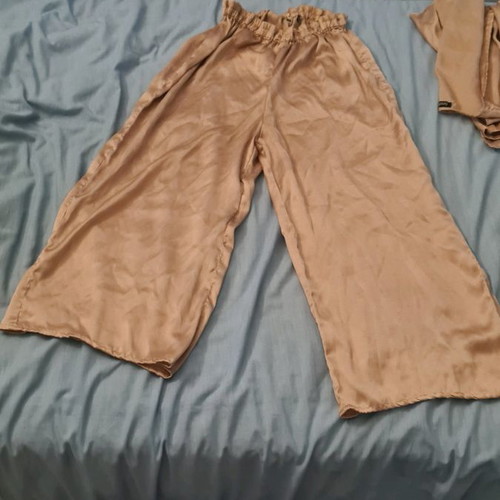 Satin set used, beige, size M