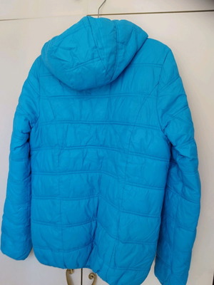 Down jacket reversible used, size 36-38, blue