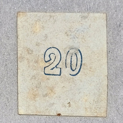 20 lepta MKE stamp used with stitched postmark 110