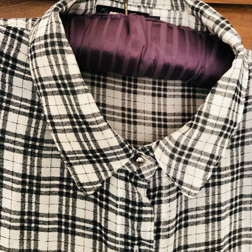 Long transparent shirt XL like new, black and white