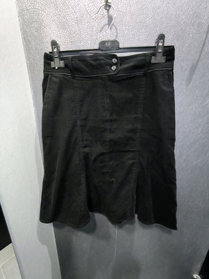 Black midi corduroy skirt Camaieu like new