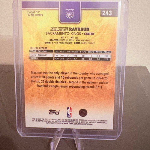 SSP RC Maxime Raynaud Golden Mirror like new Topps Flagship