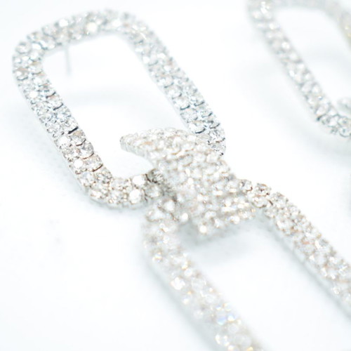Earrings in silver color with gliter new