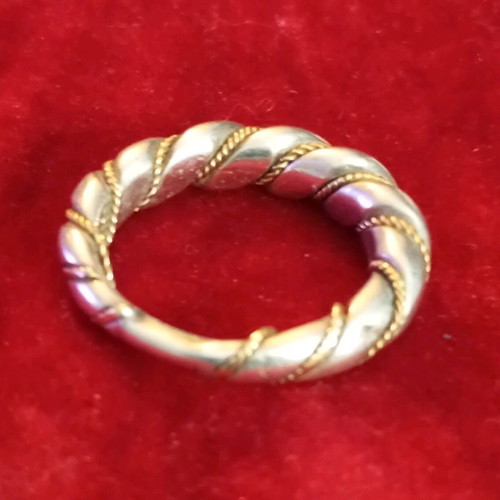 Silver-gold ring 925 585 like new, size 57+
