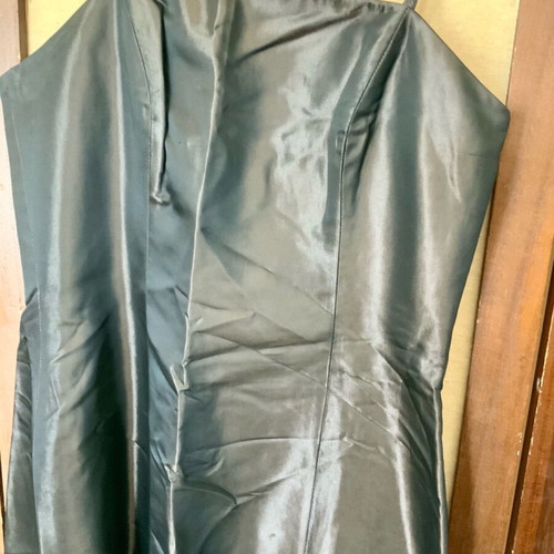Monsoon evening set long satin backless dress with shawl like new brown
