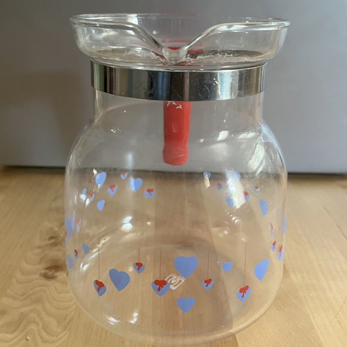 JEMAERGLAS vintage glass jug for hot drinks, Germany