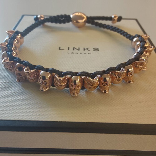 Links of London Rose Gold Vermeil Skull Bracelet