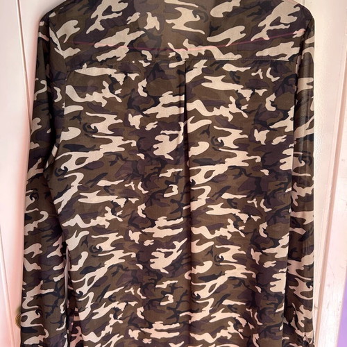 Military women's shirt like new, noXL, khaki beige brown