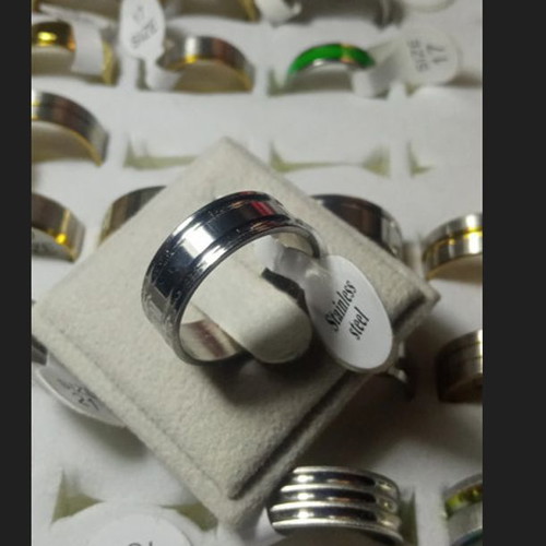 Unisex stainless steel ring size 19 new