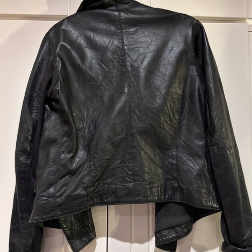 Leather jacket used, dark brown, Made in Italy, size XXXL