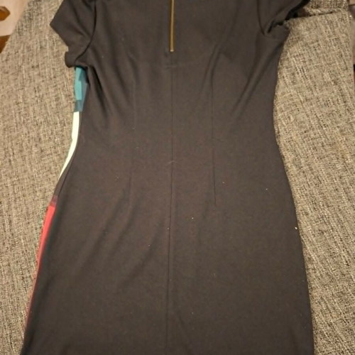Desigual dress XL, black with colorful geometric print