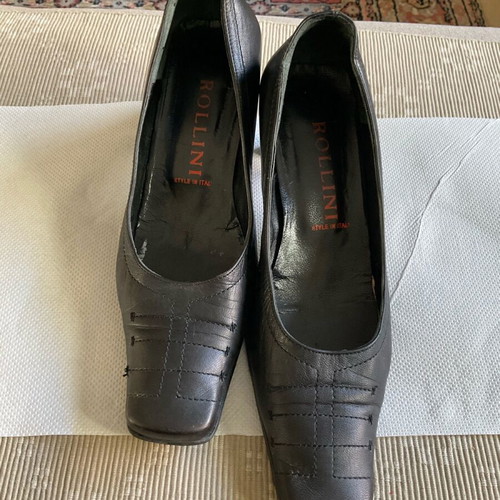 Rollini black pumps used, size 36, square heel 5.5 cm