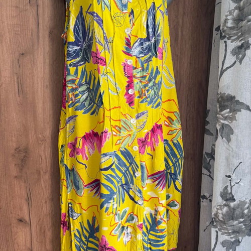 Marila vintage viscose summer dress used, M-L, multicolor