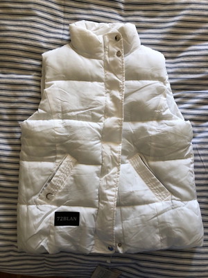 Puffer αμάνικο μπουφάν καινούργιο, μέγεθος Medium, άσπρο
