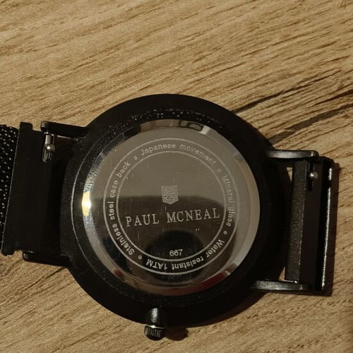 Paul McNeal wristwatch like new, black