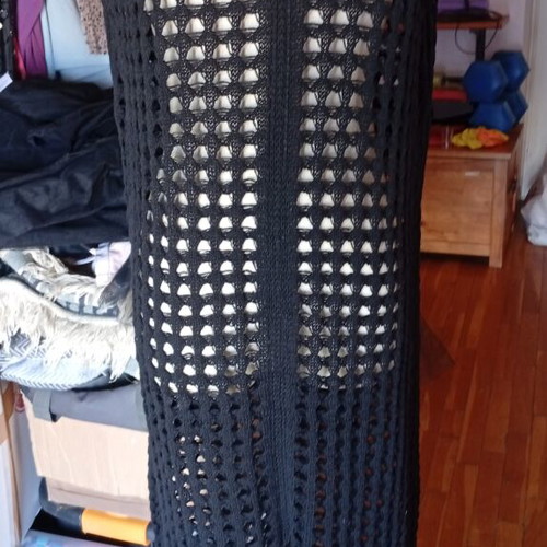 Boho black crochet beach dress, size XL