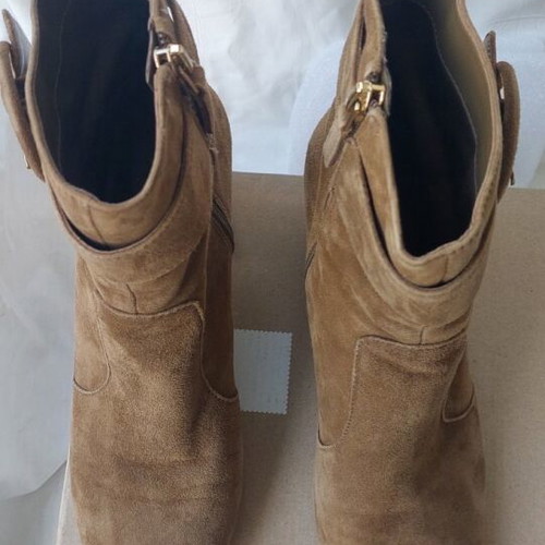 Nine West leather suede ankle boots No38 like new, beige