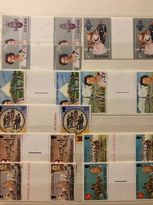 Isle of Man mint stamp strips with gutter, new