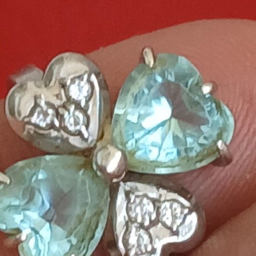 Ring with natural topaz, silver 925, 17 mm