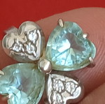 Ring with natural topaz, silver 925, 17 mm