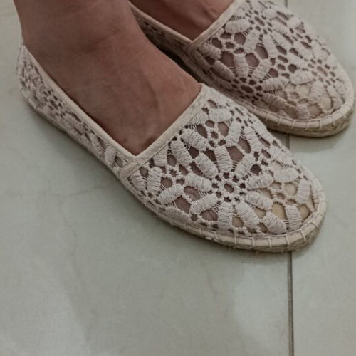 Marks & Spencer espadrilles with lace, size 38, soft pink