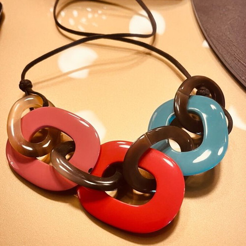 Hermes Karaba Model Necklace like new, multicolor