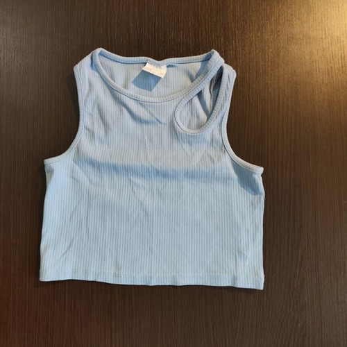 Zara Ribbed Crop Top used, blue, size 9 / 134 cm