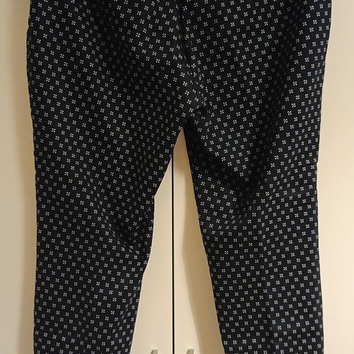 H&M women's pants blue with white patterns size 44