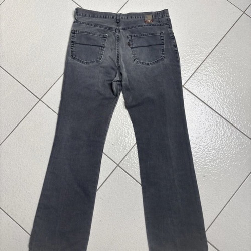 Vintage grey striped straight fit jeans used, size M