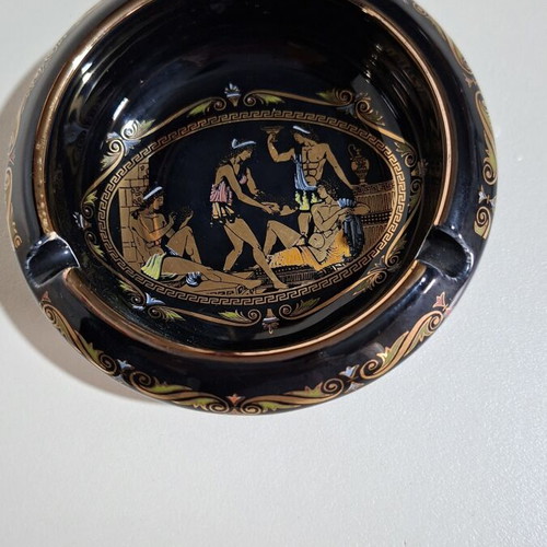 Hand Made Ashtray with Ancient Greek Design from Adis, like new