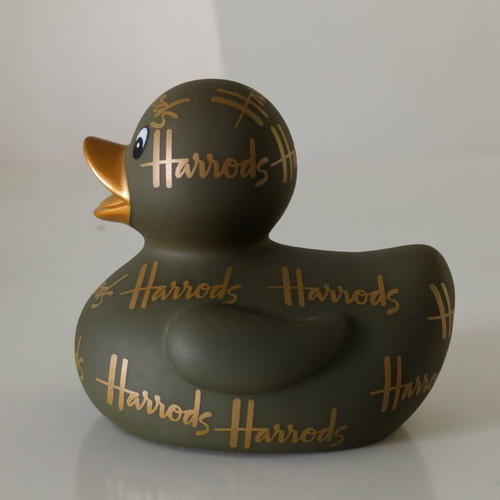 Harrods Gold Logo Rubber Duck collectible, like new