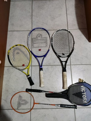 Ракети за тенис и бадминтон употребявани, комплект