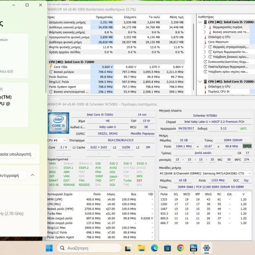 Laptop 15.6" FHD i5 7th Gen 8GB 256GB SSD Windows 11 Office σαν καινούργιο