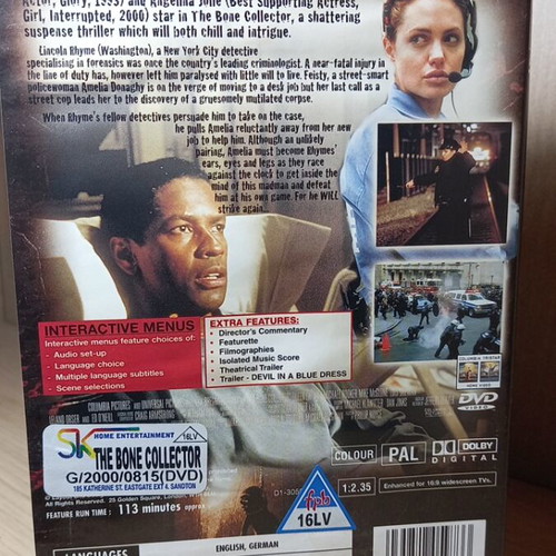 The Bone Collector DVD like new with Greek subs