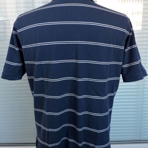 Gant men's blue and white striped short sleeve polo t-shirt size L like new