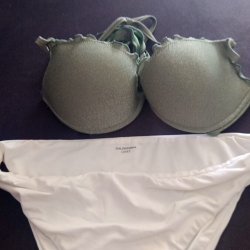 Calzedonia bikini like new, white and green, size M