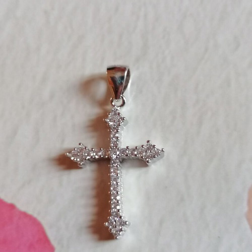 Silver 925 Cross with White Zircons new