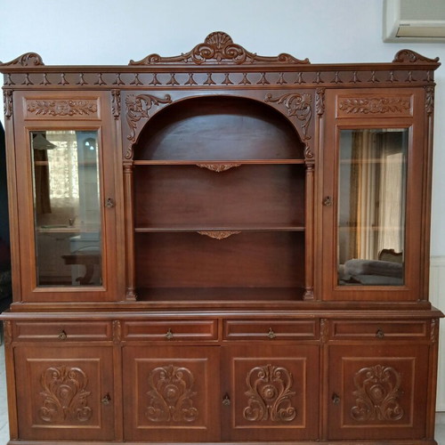 Classic wooden cabinet with carved details