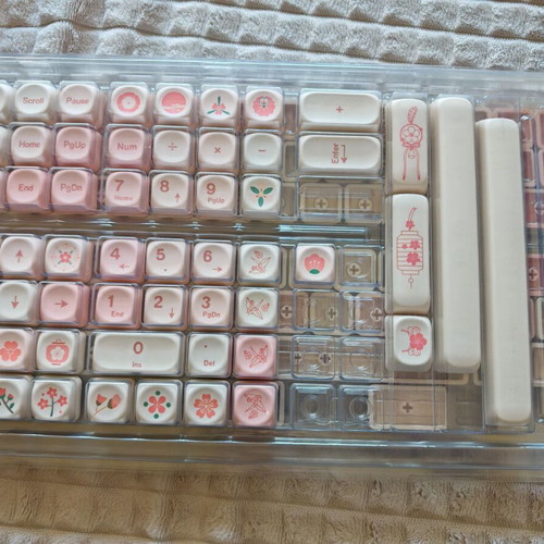 Sakura Japanese Keycaps Set for Mechanical Keyboard, New, PBT MX Compatible