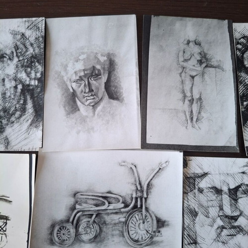 Artistic photos used, set of 19, ideal for collage