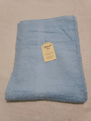 Bath towel new, sky blue, 100% cotton, 1.40x1.00 m