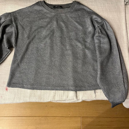 Zara metallic blouse new, gray, size M