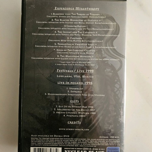 Dimmu Borgir World Misathropy 2002 VHS used, Black Metal