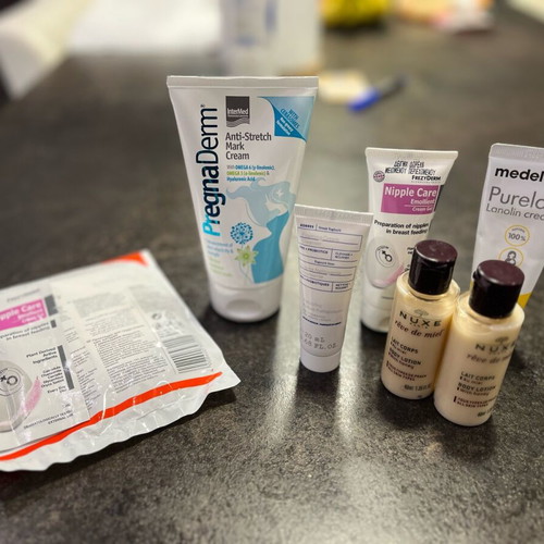 Pregnancy and breastfeeding pack new with Pregnaderm and Medela